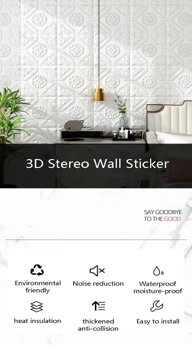 3D Foam Wall Panels Self-Adhesive Waterproof Wallpaper