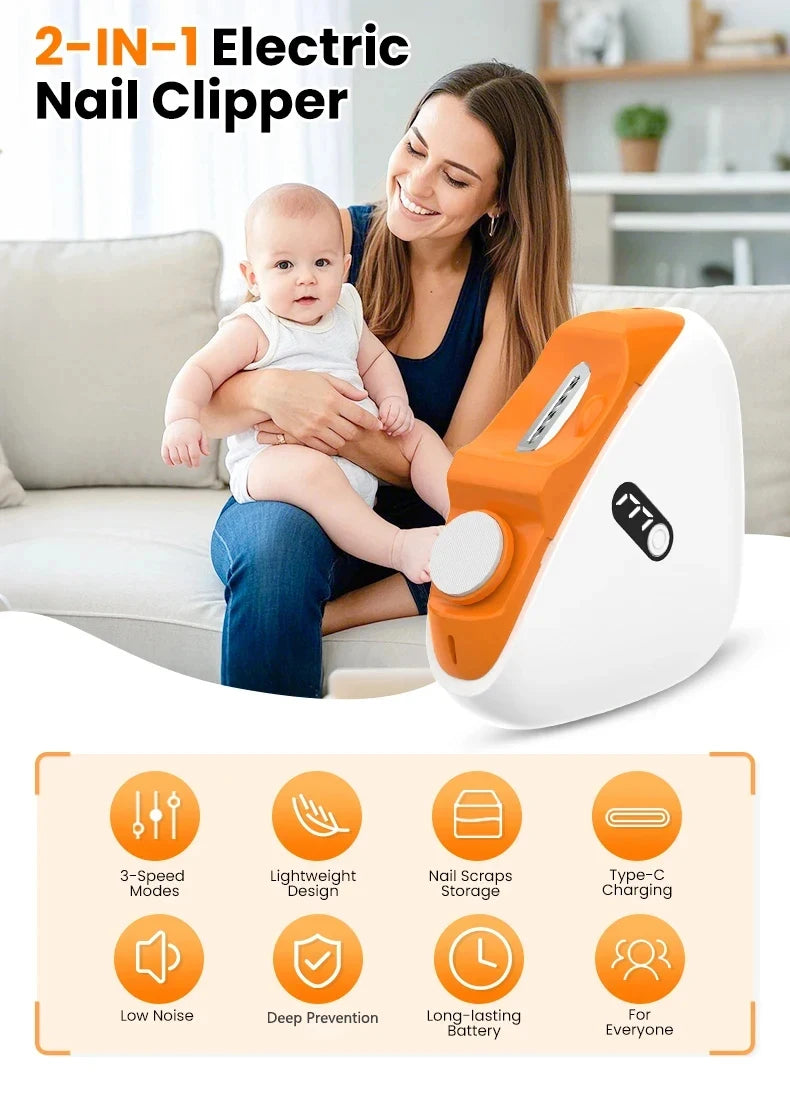 Automatic Electric Nail Clipper & Trimmer with LED Light