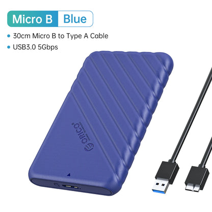 Orico 2.5" USB 3.0 SATA Hard Drive Enclosure - Tool-Free External SSD Case