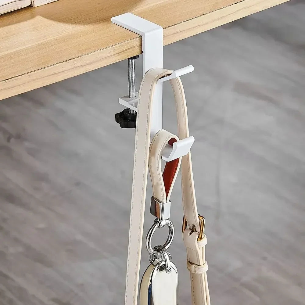 Universal Aluminum Desk Hook: Headphone Stand & Portable Bag Hanger - 15