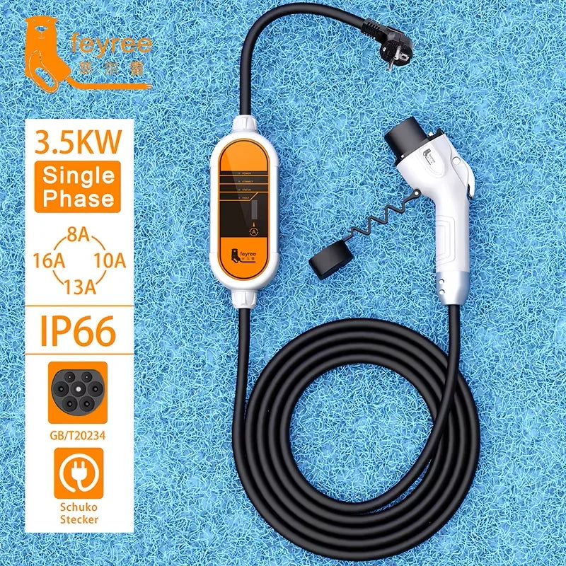 Portable GB/T Electric Vehicle EV Charger - Adjustable 3.5KW-11KW Power