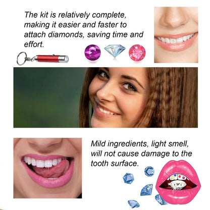 Professional DIY Tooth Gem Kit with UV Light for Sparkling Dental Jewelry