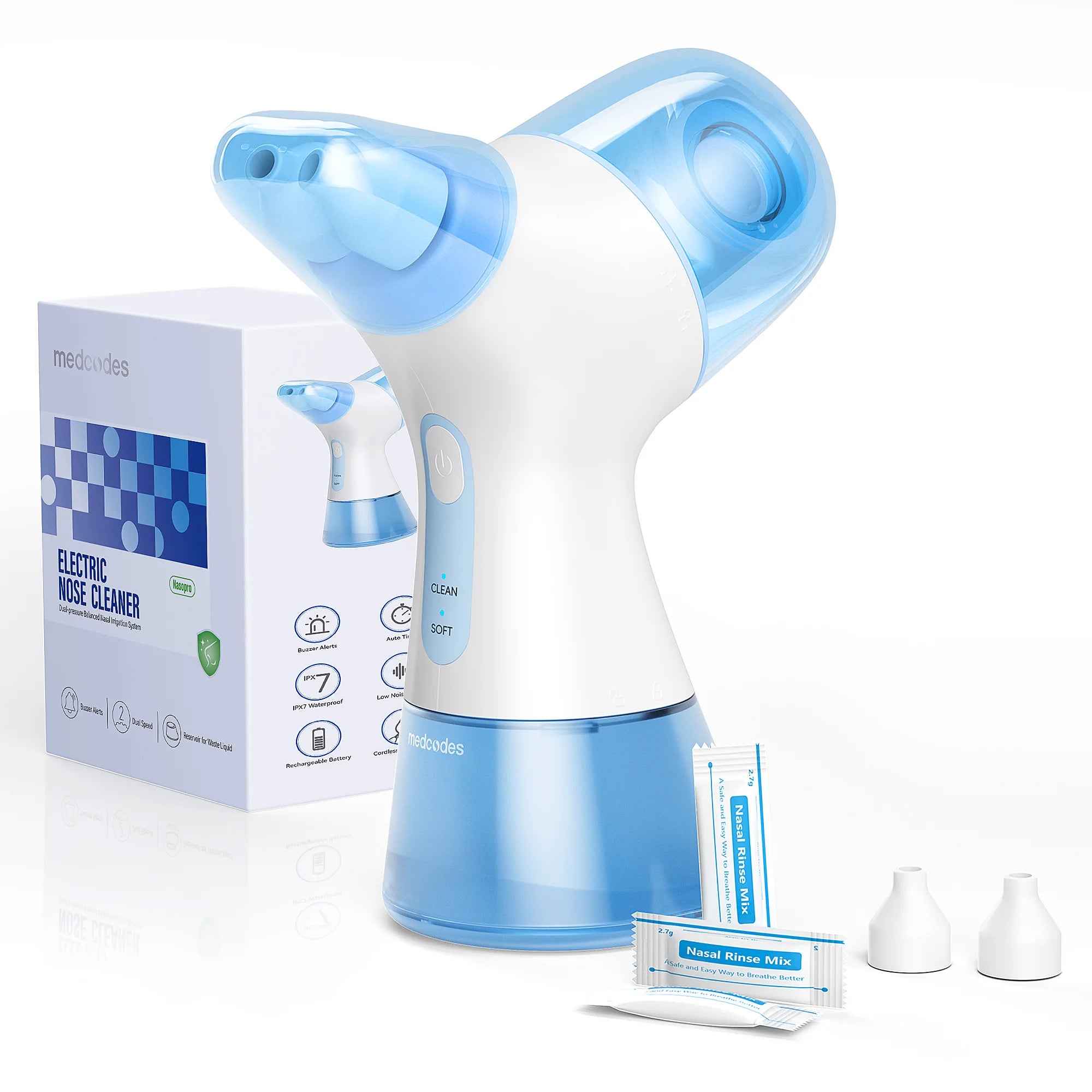 Electric Nasal Irrigation System - Automatic Sinus Rinse & Nose Cleaner - 8