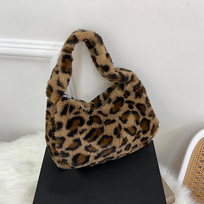 Luxury Leopard Print Plush Bag
