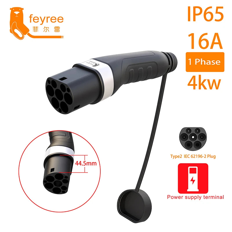 Type 2 Male EV Charging Plug - 16A/32A Universal Electric Car Charger - 2