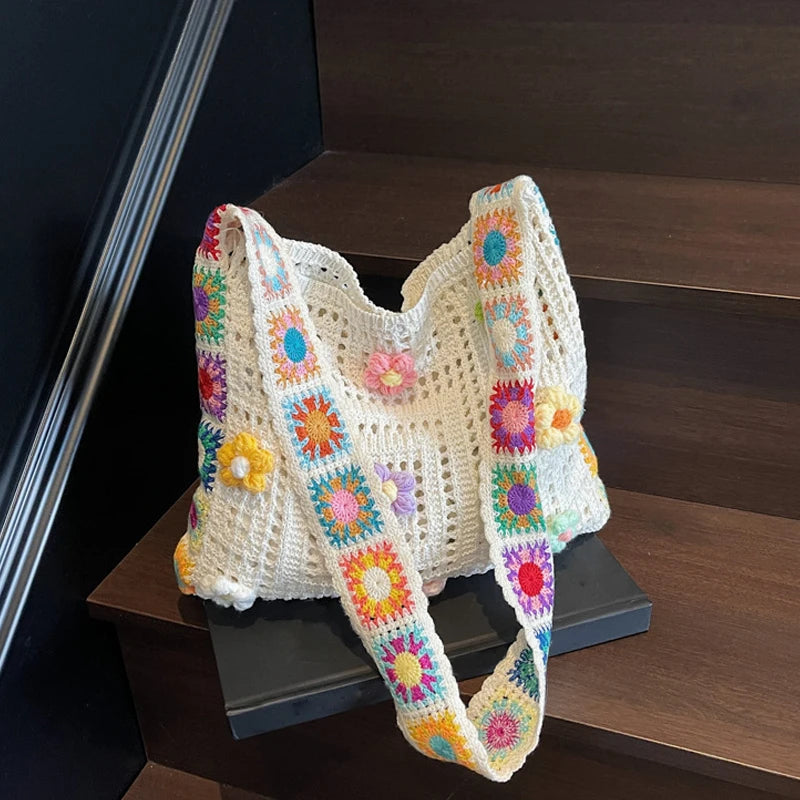 Luxury Boho Crochet Tote Bag