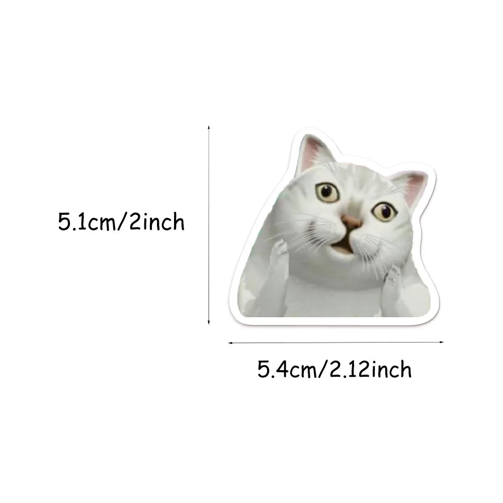 Funny Cat Meme Sticker Pack - 100 Pcs Waterproof Decals for DIY Projects