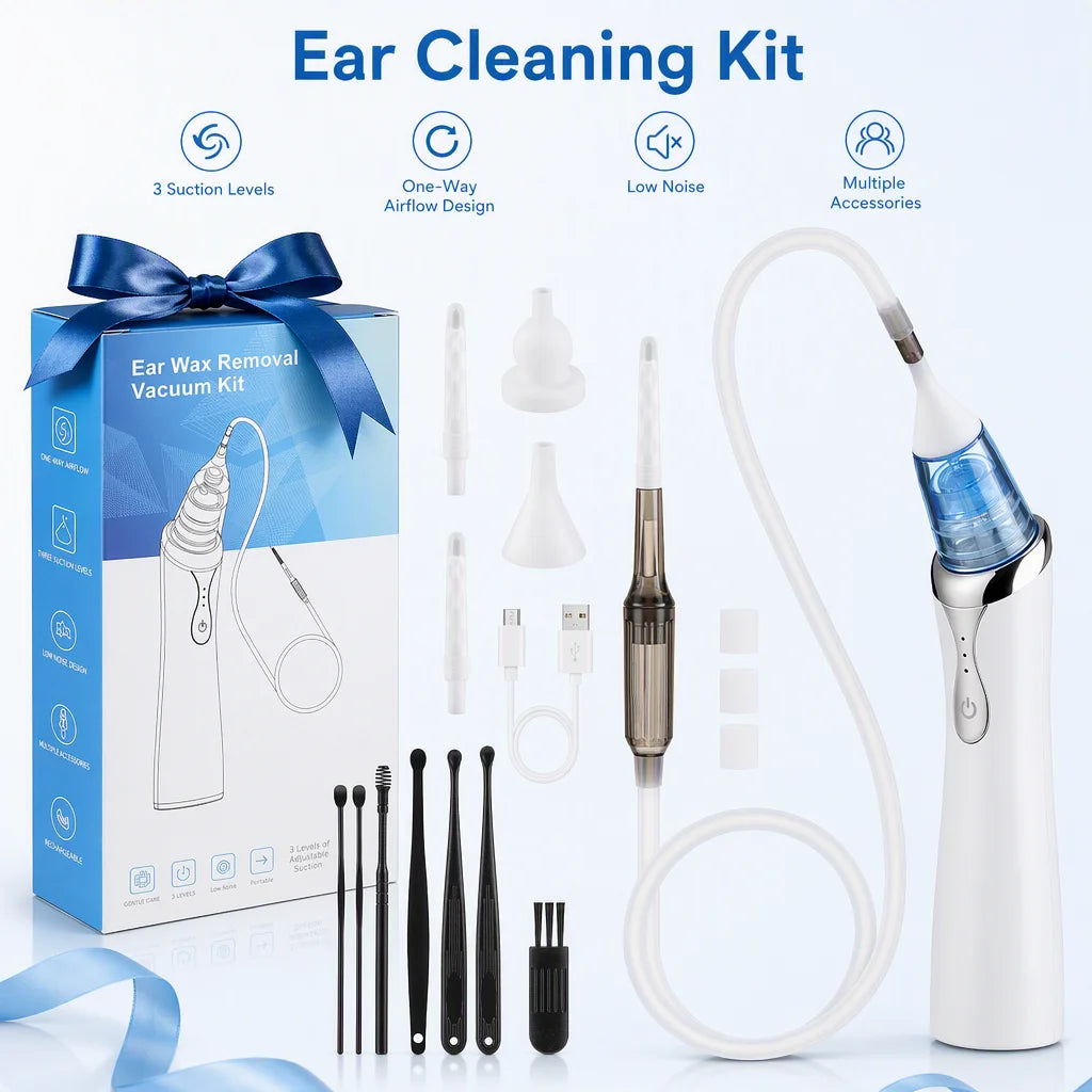 Electric Baby Ear Wax Removal Vacuum Cleaner with LED Light & 3 Suction Levels - 7