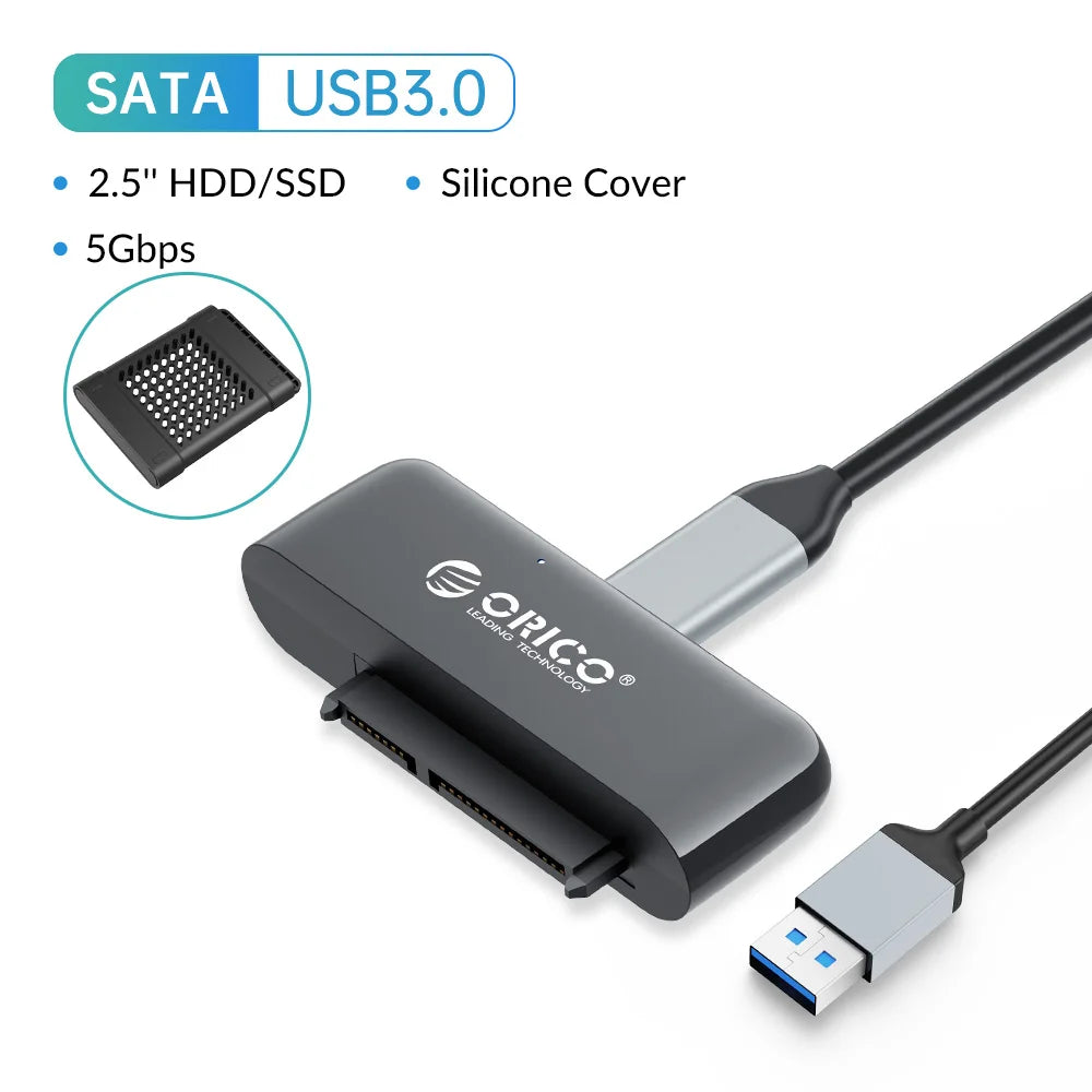 USB 3.0 to SATA Adapter for 2.5" SSD/HDD with Protective Silicone Case