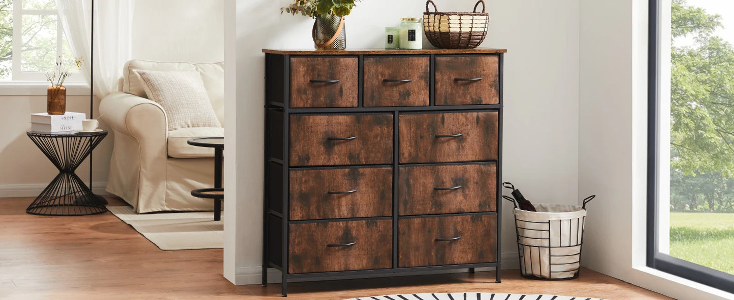 9-Drawer Fabric Dresser Storage Organizer for Bedroom & Nursery