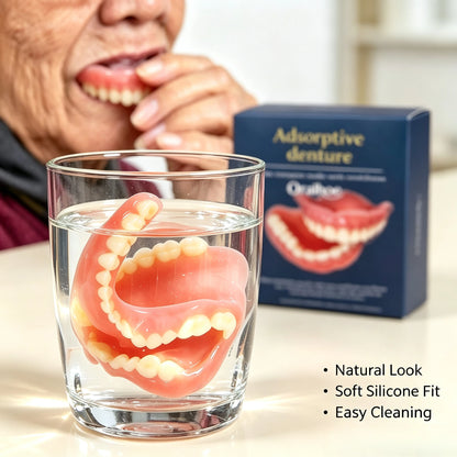 Natural Silicone Denture Set - Comfortable Fake Teeth for Instant Smile & Oral Beauty