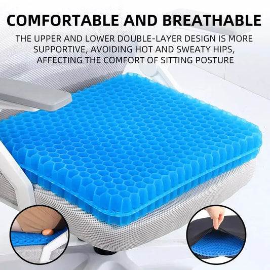 Breathable Honeycomb Gel Seat Cushion for Tailbone & Back Pain Relief