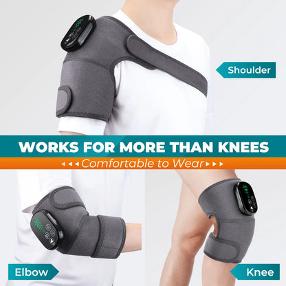 Cordless Heated Knee Wrap with Red Light Therapy and Adjustable Heat