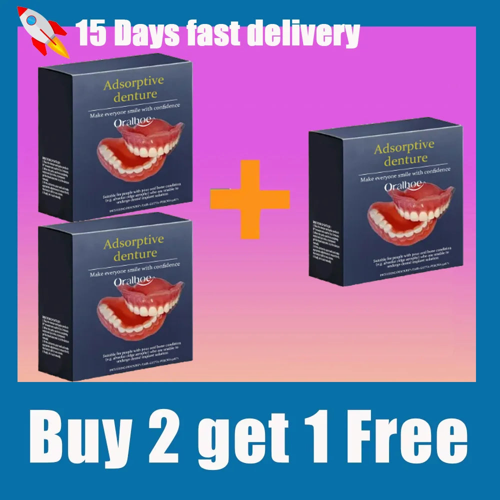 Natural Silicone Denture Set - Comfortable Fake Teeth for Instant Smile & Oral Beauty - 9