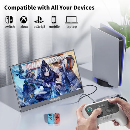 15.6" FHD Portable Monitor - IPS Gaming Laptop Display with USB-C & HDMI