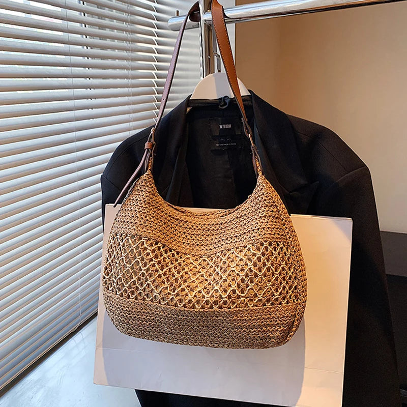 Luxury Woven Straw Beach Tote