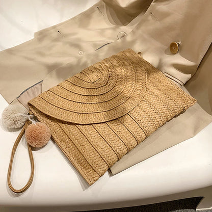 Luxury Woven Summer Straw Clutch