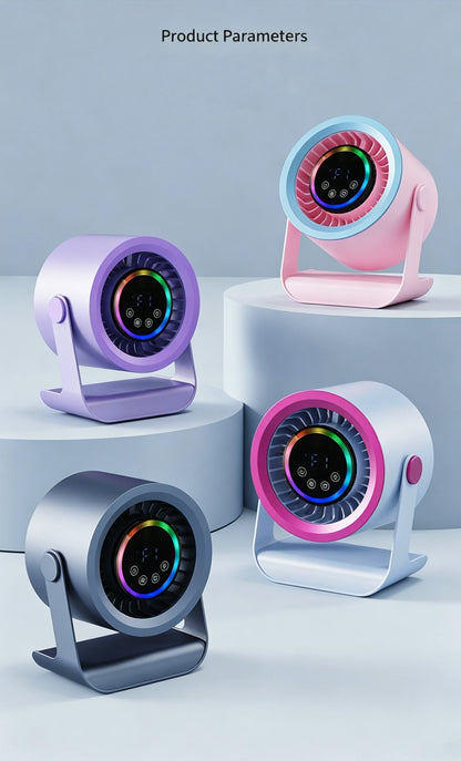 100-Speed Silent Desktop & Wall Mount Fan - 3600mAh Digital Display