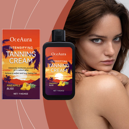 Natural Tanning Accelerator Cream for Sunbed & Outdoor Deep Bronze Glow