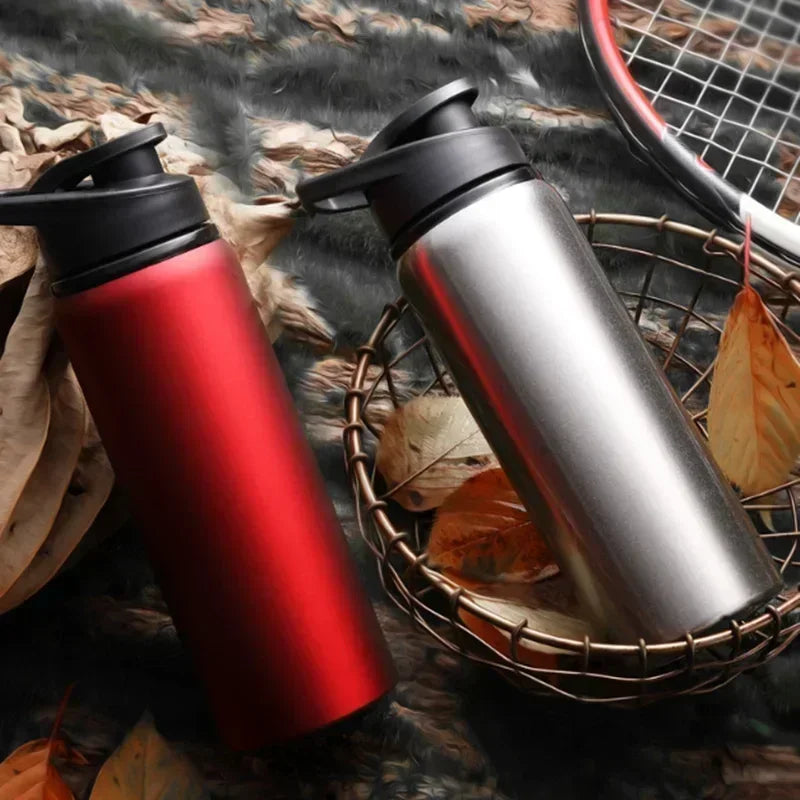 Portable Stainless Steel Sports Water Bottle - 700ml Leak-Proof Flask - 6