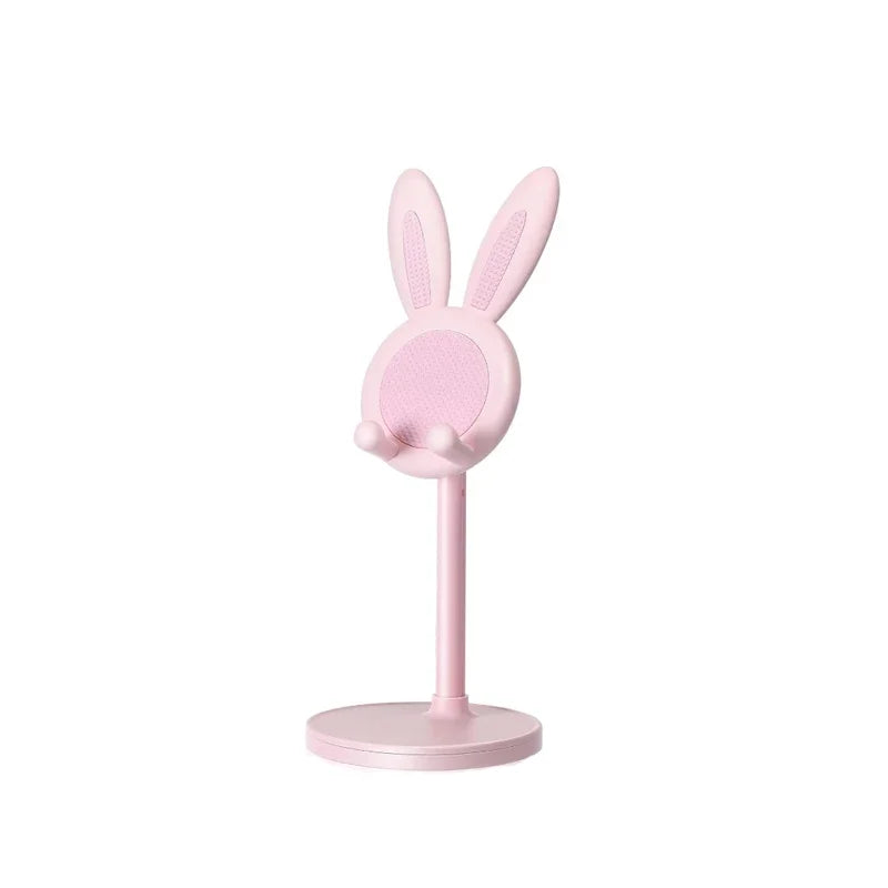 Cute Cartoon Bunny Phone Holder Stand for Desk - Adjustable & Universal Fit