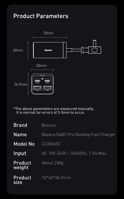 100W/65W GaN Desktop Fast Charger - 4-in-1 Universal Power Station