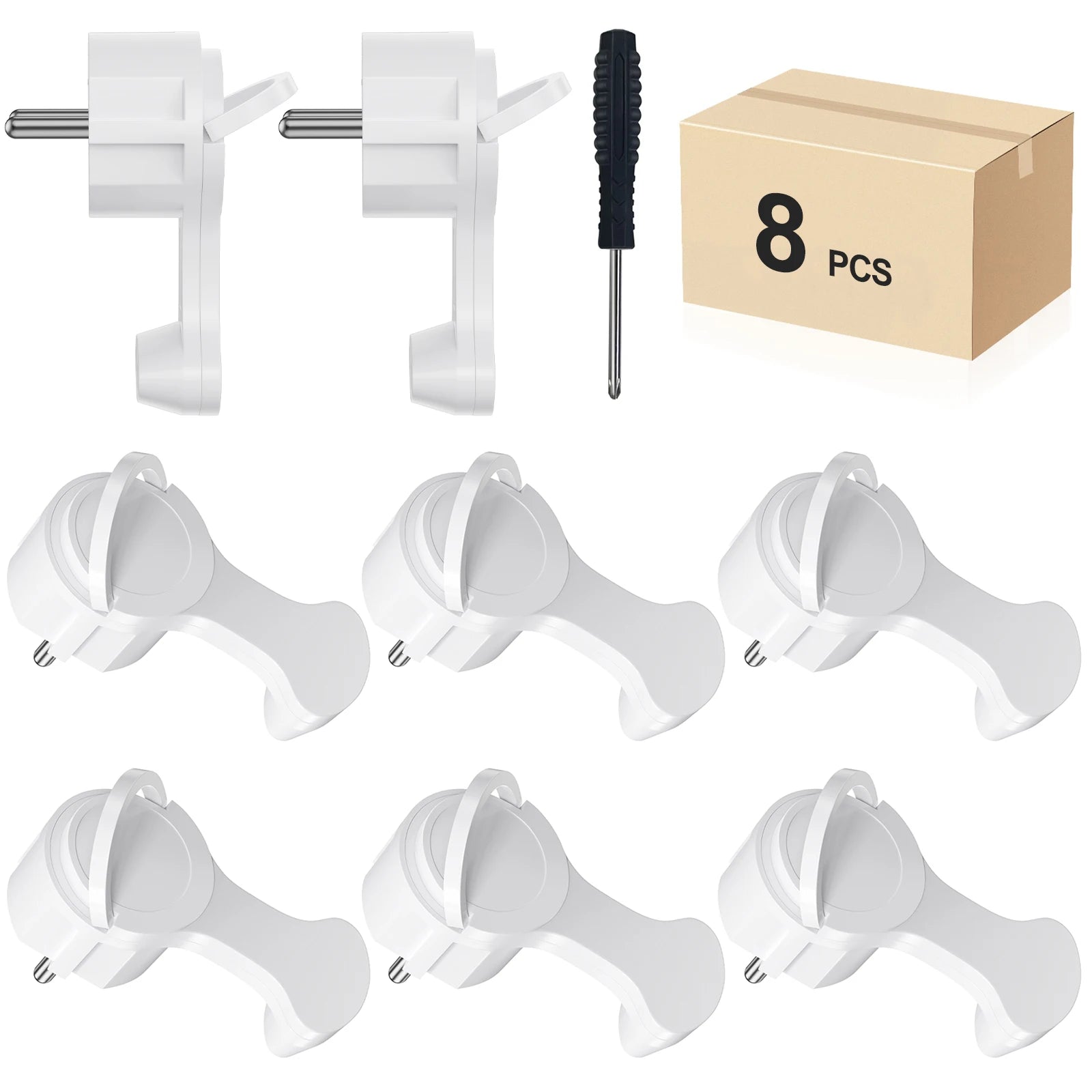 Space-Saving European Flat Plug Adapter with Foldable Handle - 4 Pack - 20