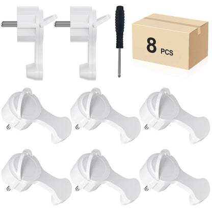 Space-Saving European Flat Plug Adapter with Foldable Handle - 4 Pack