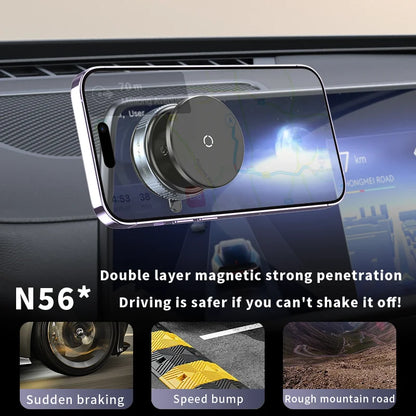 Strong Magnetic Vacuum Suction Cup Phone Holder for Car, Gym & Kitchen