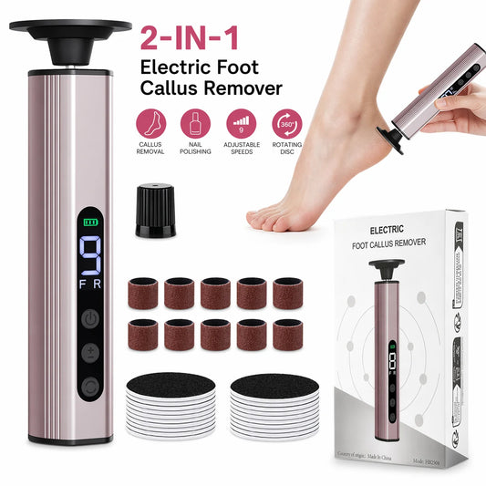 Electric Foot Callus Remover - Professional Rechargeable Pedicure Grinder