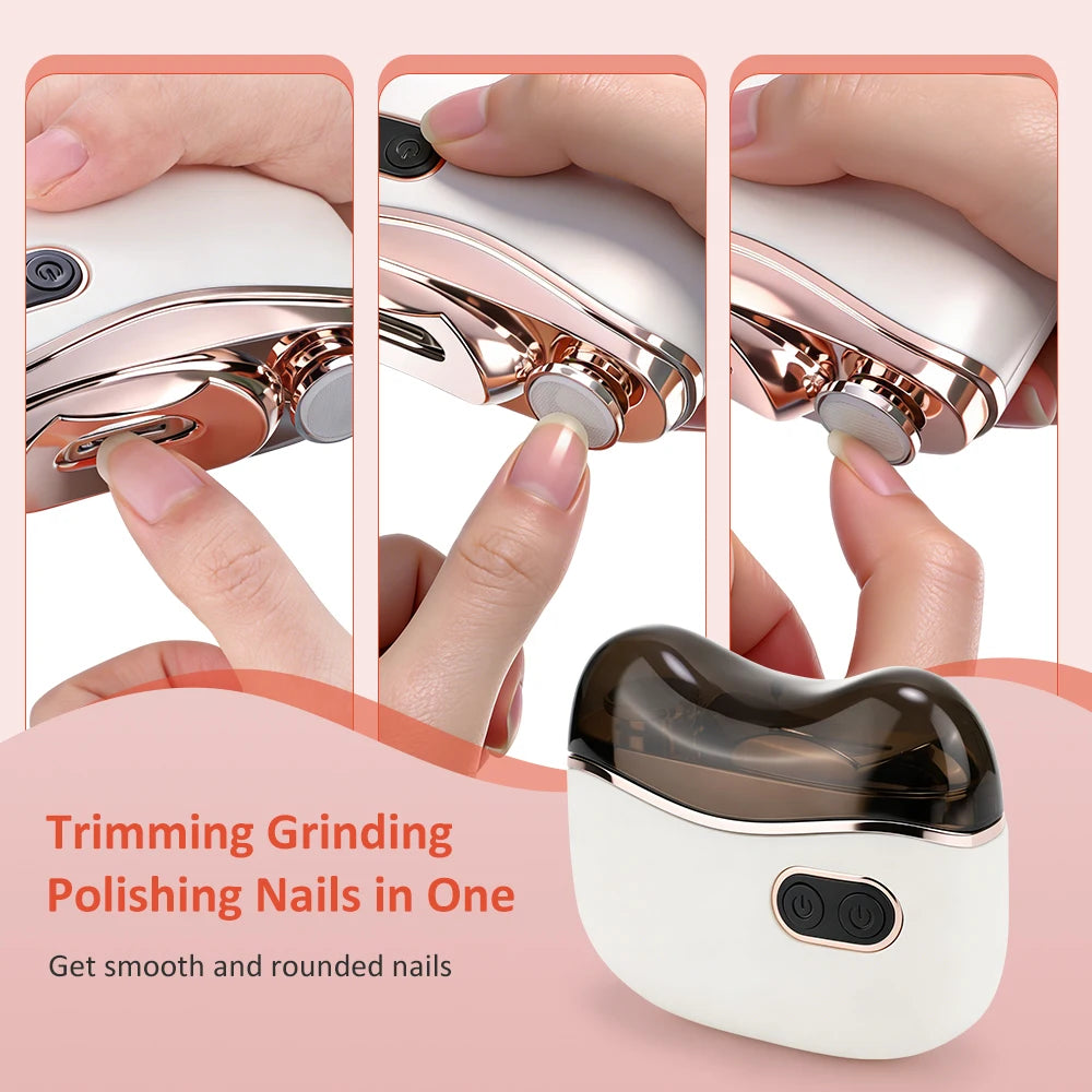 Electric Automatic Nail Trimmer & Polisher with LED Light for Safe Nail Care