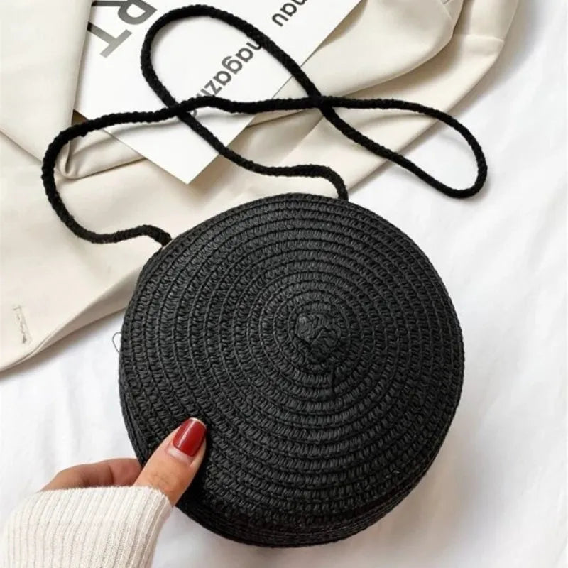 Luxury Round Straw Crossbody