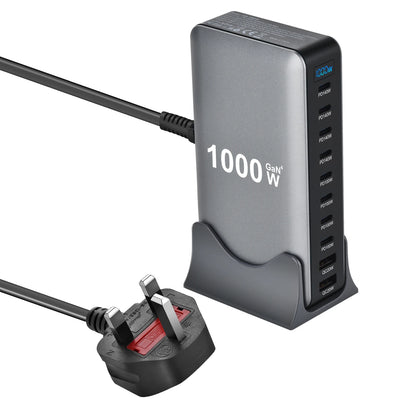 155W GaN Desktop Charger, 10-Port USB-C PD Fast Charging Station