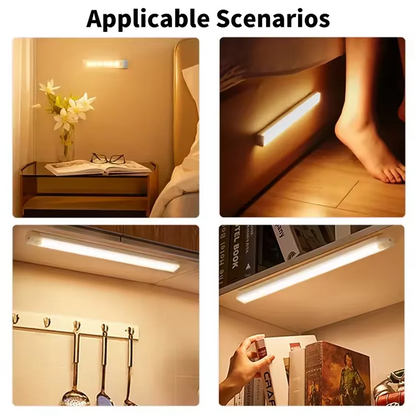 Wireless Motion Sensor LED Cabinet Light - Rechargeable Dimmable Under Counter Bar Light
