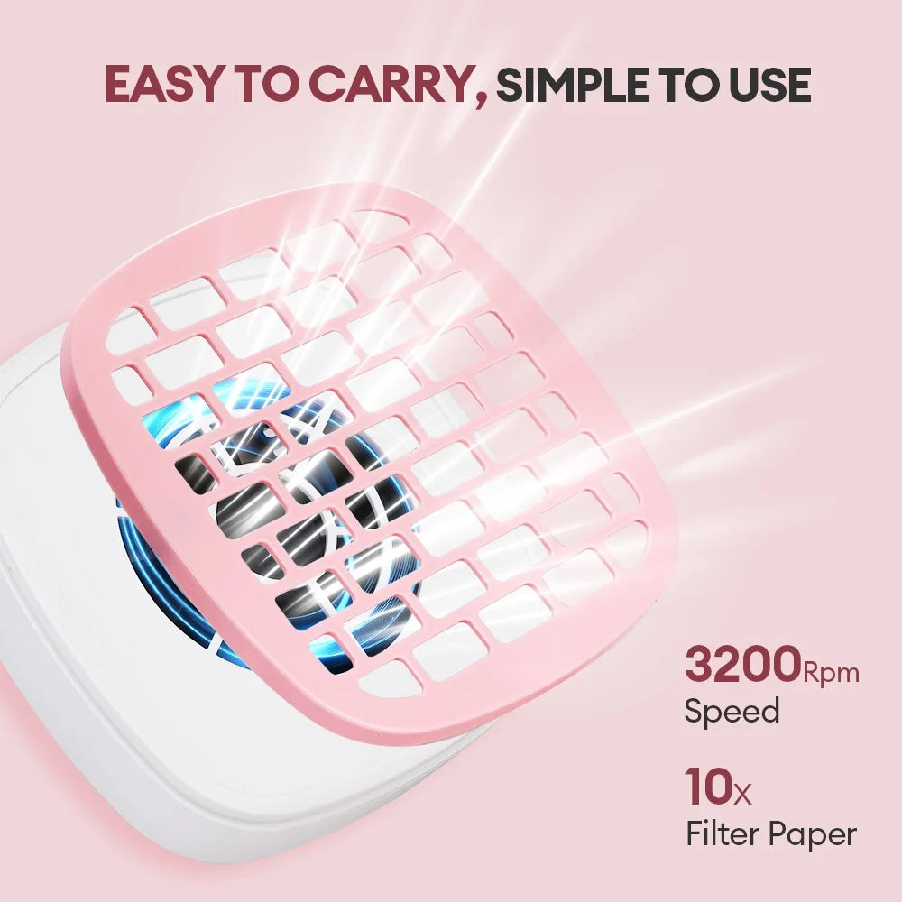 Portable Mini Nail Dust Collector USB Vacuum 3200RPM - 3