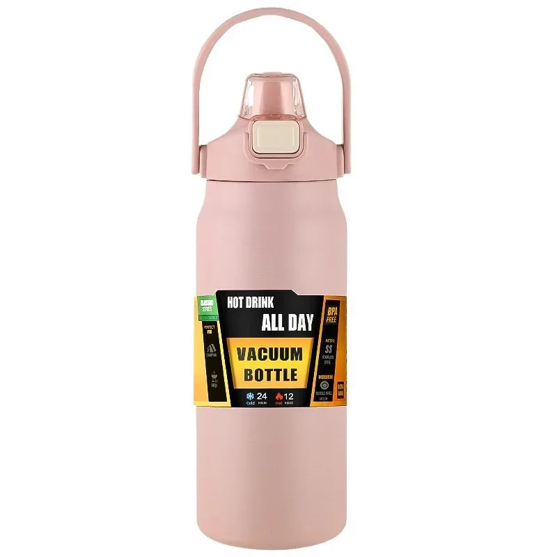 Insulated Stainless Steel Vacuum Flask - 24H Cold & 8H Hot Water Bottle - 18