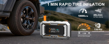 1500A Portable Car Jump Starter & 150 PSI Tire Inflator Air Compressor