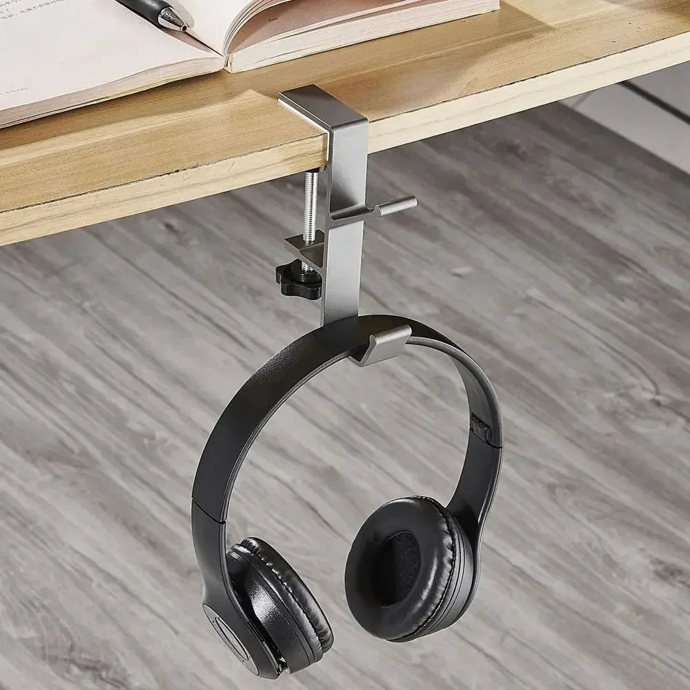 Universal Aluminum Desk Hook: Headphone Stand & Portable Bag Hanger - 8