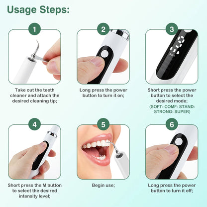 Ultrasonic Electric Teeth Tartar Remover and Plaque Cleaner with LED Display