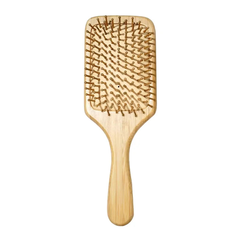 Natural Bamboo Paddle Hair Brush - Anti-Static Scalp Massage & Detangling - 18