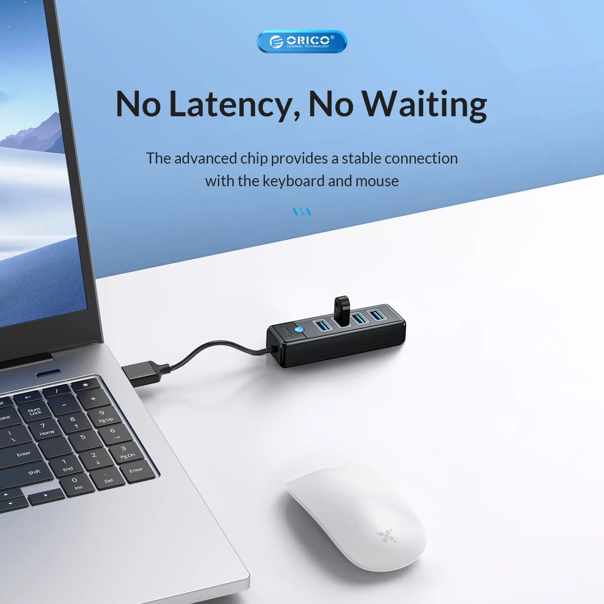 4-Port USB 3.0 Hub High-Speed Data Splitter for PC Laptop Desktop