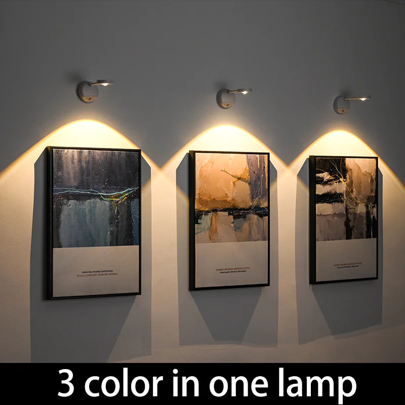 Dimmable Wireless Motion Sensor LED Wall Sconce - Rechargeable Picture Light & Art Spotlight - 1