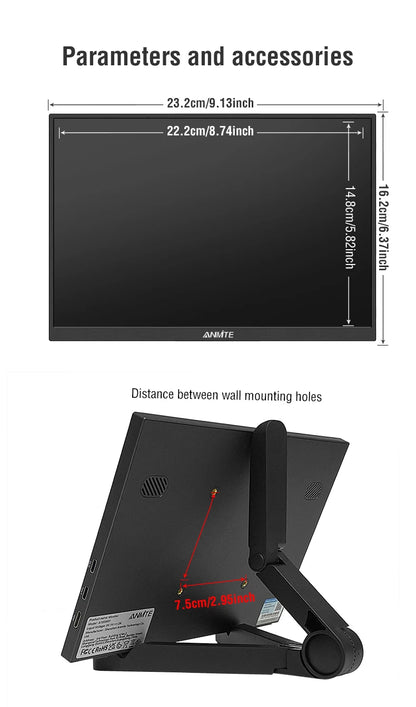 10.5" Portable Monitor 1920x1280 IPS HDR Gaming Display for Laptop & Console