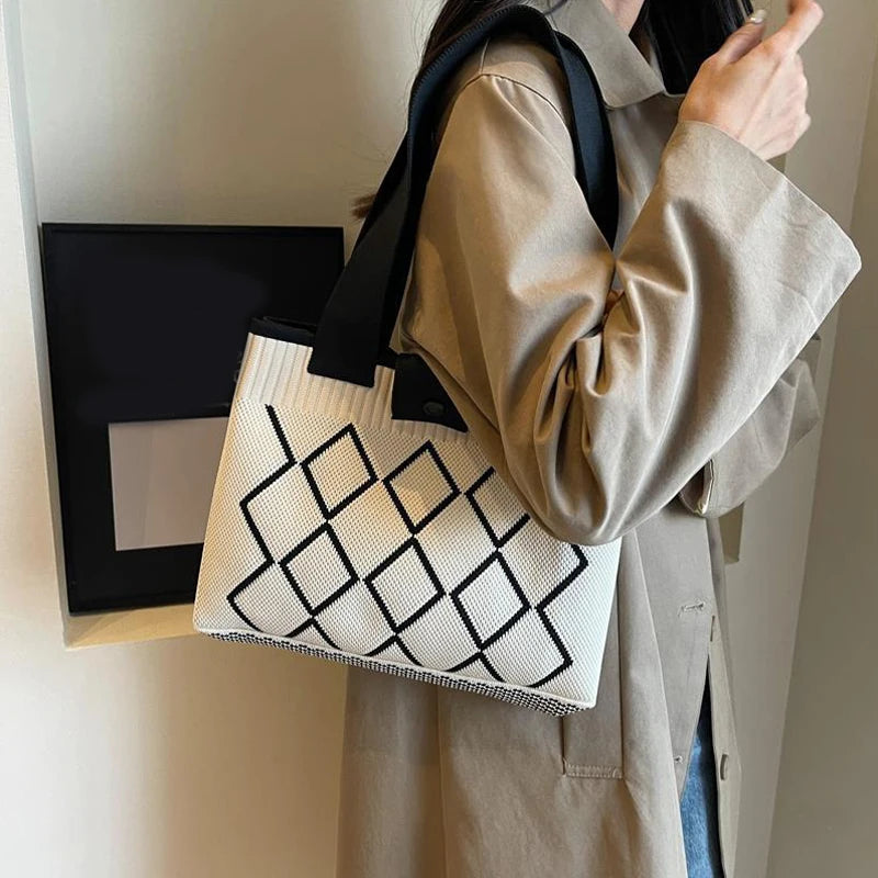Luxury Knit Trendy Tote