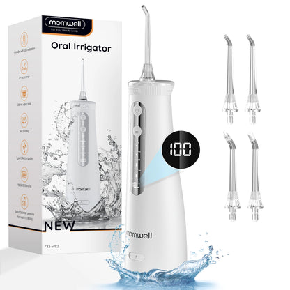 Electric Cordless Water Flosser - Portable Oral Irrigator with 4 Cleaning Modes