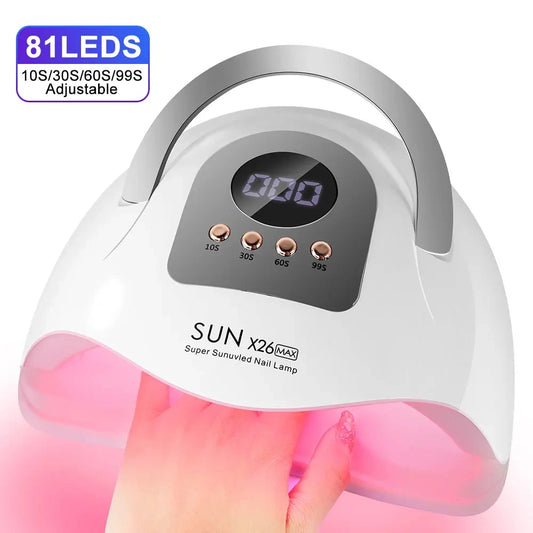Professional 380W UV LED Nail Lamp - 81 LEDs Fast Gel Dryer
