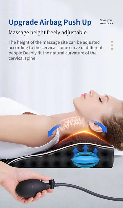 Electric Neck & Back Massage Pillow with Heat & Deep Tissue Kneading