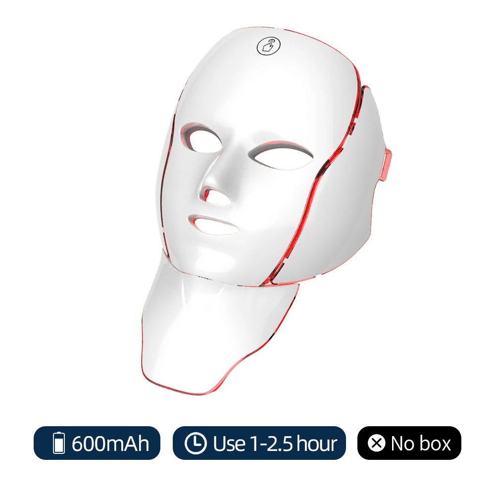 Wireless 7-Color LED Light Therapy Face & Neck Mask - 21