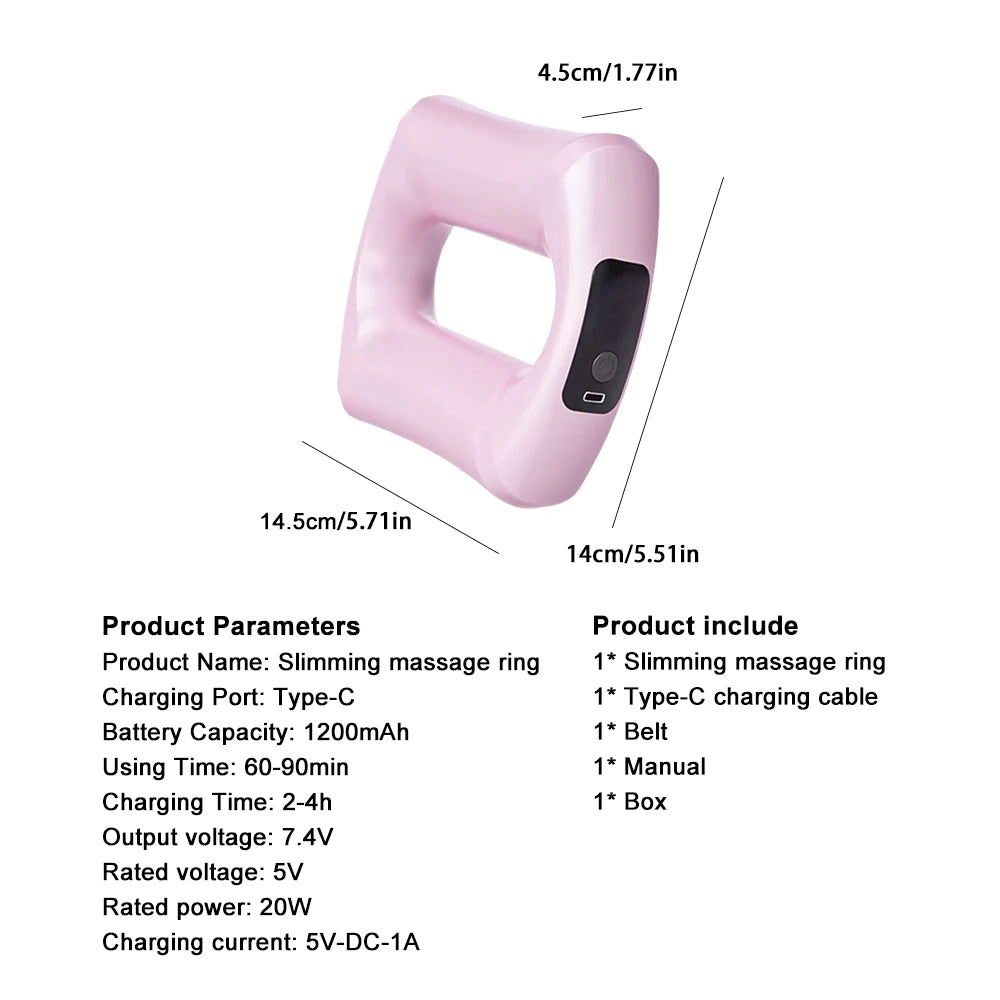 Electric Fascia Ring Wearable Vibration Massager for Waist Belly & Deep Tissue Pain Relief