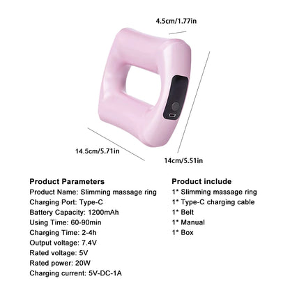 Electric Fascia Ring Wearable Vibration Massager for Waist Belly & Deep Tissue Pain Relief